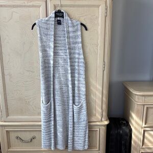 GAP Cream and Light Blue Knit Cardigan